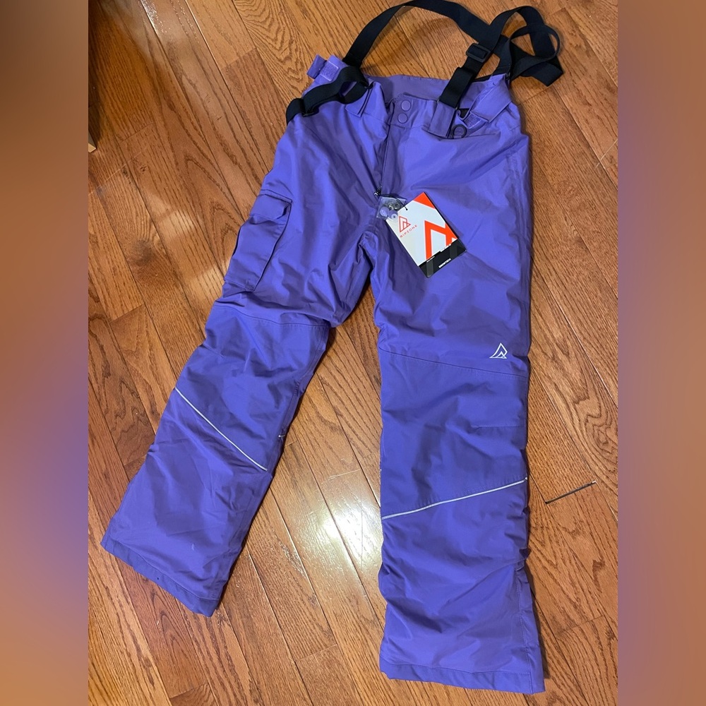 Kids' Purple Snow Pants with Suspenders